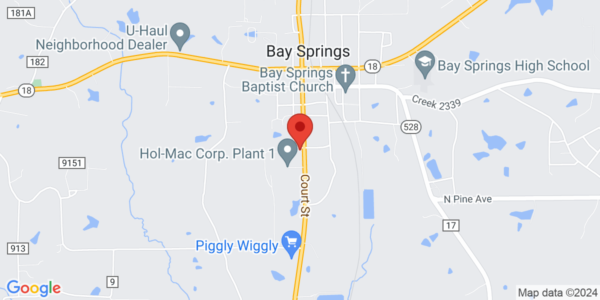 Map of Bay Springs Municipal Library
